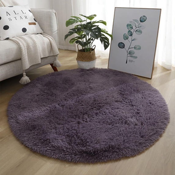 Non-Slip Crystal Velvet Round Area Rug Multi-Functional Floor Mat, Soft Cozy Anti-Skid Carpet for Bedroom Bedside Computer Chair Yoga Living Room Childs Adults Home Decor Tapestry