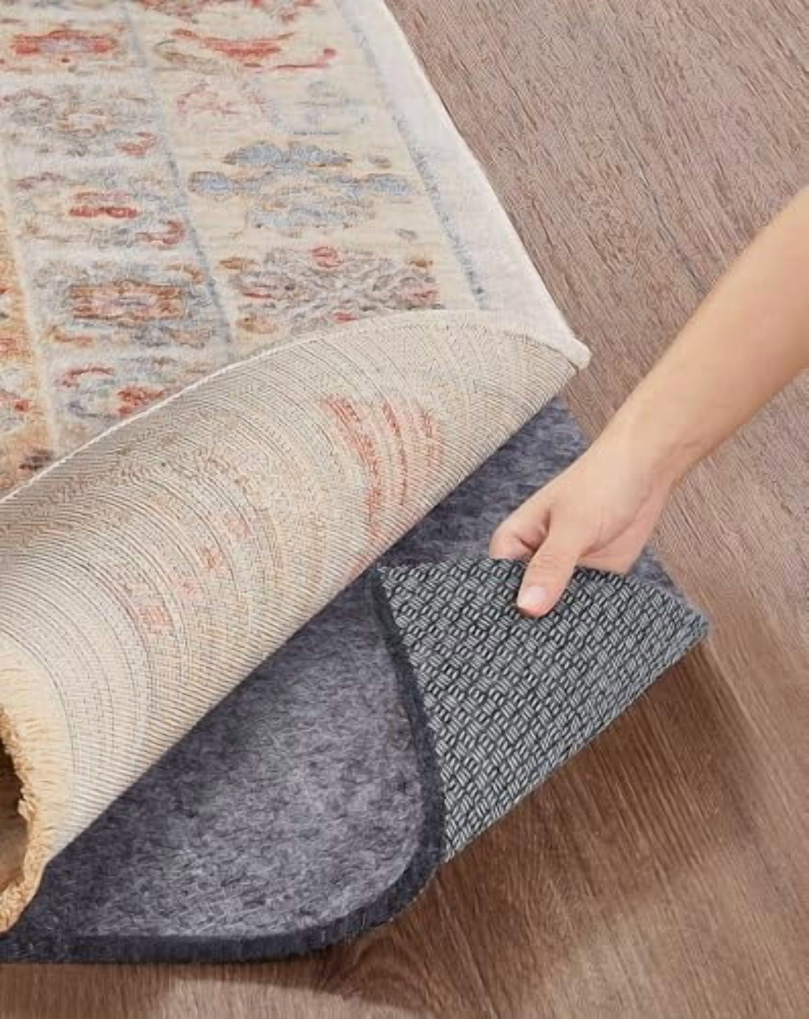 Non Slip Cushioned Rug Pad Gripper 2 x 4 Ft, Felt and Silicone Backing ...