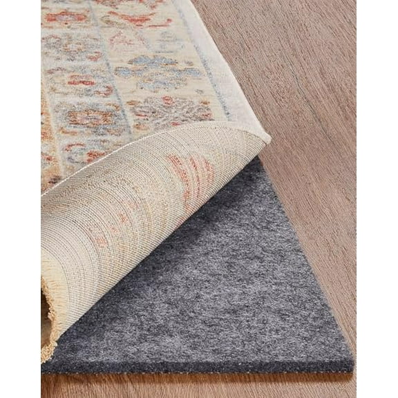 Non Slip Cushioned Rug Pad Gripper 3 x 5 Ft, Felt and Silicone Backing, 1/4" Thick Carpet Liner for Hardwood Floors and Finishes, Under Area Rugs Anti Skid Mat, Keep Rugs Safe and in Place