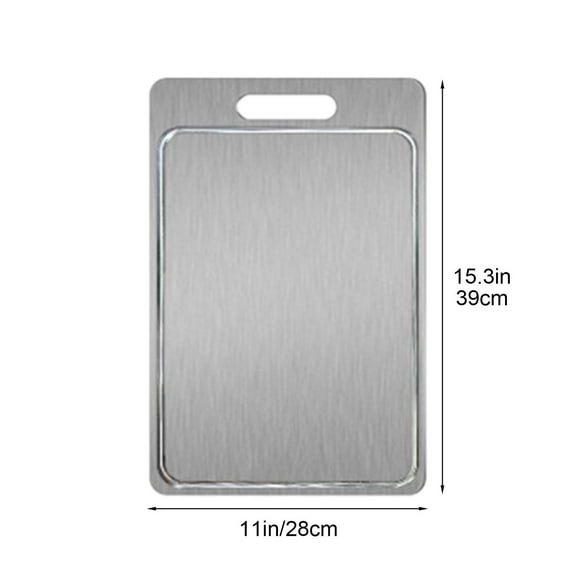 Non-Slip Cutting Board, 304 Stainless Steel Double-Sided Cutting Board, Kitchen Poly Cutting Mats Gray