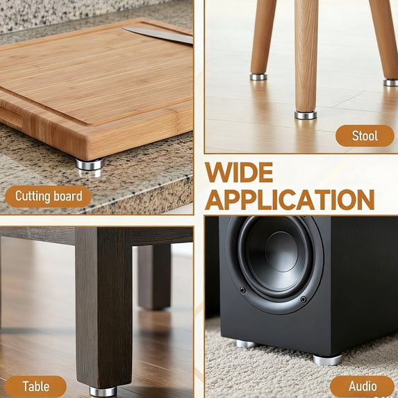 Non Slip Cutting Board Feet with Screws for Wood Stability with Durable Material and Secure Fit for Reliable Support