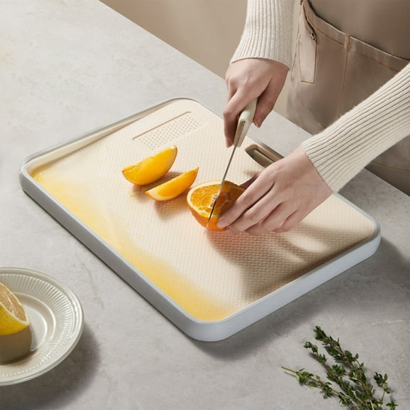 Non Slip Cutting Board, Garlic Grinder Chopping Board with Built in Mincer, Scratch Resistant Plastic Board for Kitchen, Dishwasher Safe for Baby Food, Fruit and Vegetable Prep