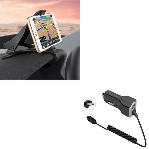 Non-Slip Dash Car Mount w Type-C 30W Charger for Kyocera DuraForce Pro 2 - LG V20, G6, V30, G5, V50 ThinQ 5G, V40 ThinQ, V35 ThinQ, Q7 Plus, G8 ThinQ, G7 ThinQ, Stylo 4 Plus - Motorola One