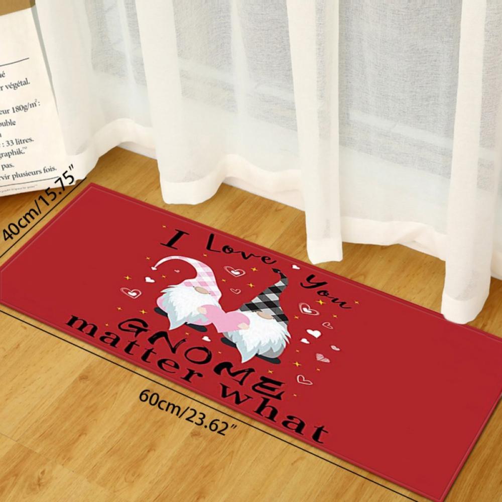 NonSlip Decorative Gnome Doormat Valentines Day Mat Floor