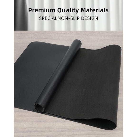 Non-Slip Desk Pad,Desk mat,Large Mouse Pad, Office Desk mat, Waterproof PU Leather Desk Blotter Mat, Desk Cover Mat,Desk Organizer and Accessories for Men(Black, 23.6" x 13.7")