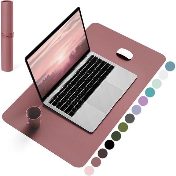 Non-Slip Desk Pad,Mouse Pad,Waterproof PVC Leather Desk Table Protector,Ultra Thin Large Desk Blotter, Easy Clean Laptop Desk Writing Mat for Office Work/Home/Decor( 23.6" x 13.7")