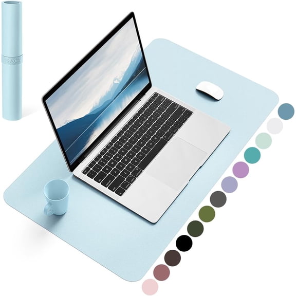 Non-Slip Desk Pad,Mouse Pad,Waterproof PVC Leather Desk Table Protector,Ultra Thin Large Desk Blotter, Easy Clean Laptop Desk Writing Mat for Office Work/Home/Decor( 23.6" x 13.7")