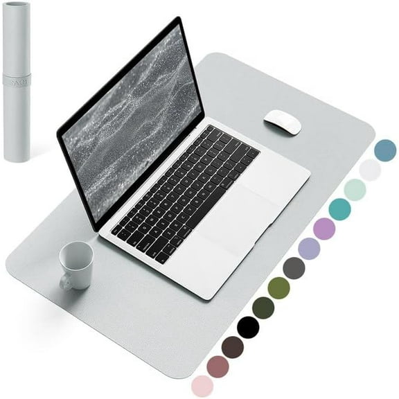 Non-Slip Desk Pad,Mouse Pad,Waterproof PVC Leather Desk Table Protector,Ultra Thin Large Desk Blotter, Easy Clean Laptop Desk Writing Mat for Office Work/Home/Decor( 23.6" x 13.7")