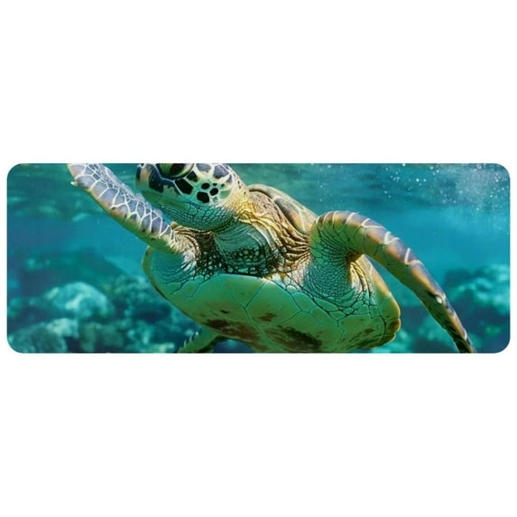 Non-Slip Desk Pad, Sea Turtle Sea Pattern Mouse Pad Desk Table Protector, Large Desk Blotter, Easy Clean Laptop Desk Writing Mat for Office Work/Home/Decor (Sea Turtle Sea Pattern, 31.3"x11.8")