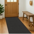 thumbnail image 1 of 24 in. Wide x Cut-to-Length – Non-Slip, All-Weather, Heavy-Duty Utility Runner Rug – Absorbent, Dirt-Trapping, Kid and Pet Safe for Entryways and High-Traffic Areas, Charcoal Brown, 1 of 12