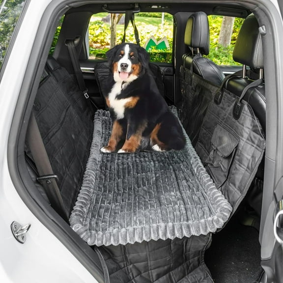 Non-Slip Dog Bed Mat for Car, Cuopluber Fuzzy Backseat Pet Mat, Travel Pet-Friendly Seat Cover for Cars, Compatible with Backseat Extenders and Seat Protectors 24.8x54 inch
