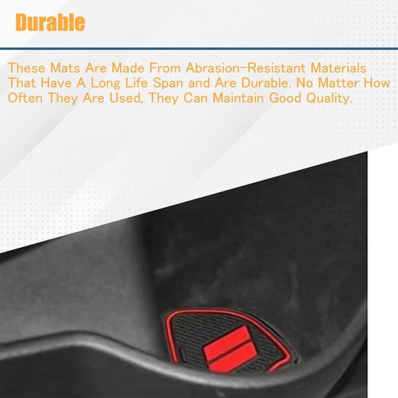 Non-Slip Door Cup Slot Cup Mat Console Liner Set Fit for Dodge Challenger