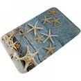 thumbnail image 1 of Non Slip Door Floor Mat 3D Thickened Printed Carpet Flannel Fabric  Backing Bath Area Rug Wood Grain/Starfish/Wave Pattern Absorbent Mat, 1 of 9