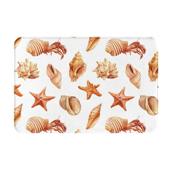 Non Slip Door Mat, Conch Shell No.J926 Fast Drying Bath Tub Mats, Absorbent Bathroom Rugs Entrance Welcome Mat, Bath MatS for Tub, Floor, Home, Kitchen, Hotel,16x24in