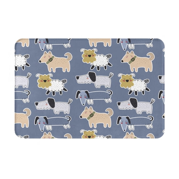 Non Slip Door Mat, Cute Dog sleep Puppy Fast Drying Bath Tub Mats, Absorbent Bathroom Rugs Entrance Welcome Mat, Bath MatS for Tub, Floor, Home, Kitchen, Hotel,16x24in