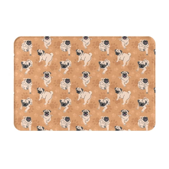 Non Slip Door Mat, Cute French Bulldog Brown_B Fast Drying Bath Tub Mats, Absorbent Bathroom Rugs Entrance Welcome Mat, Bath MatS for Tub, Floor, Home, Kitchen, Hotel,16x24in