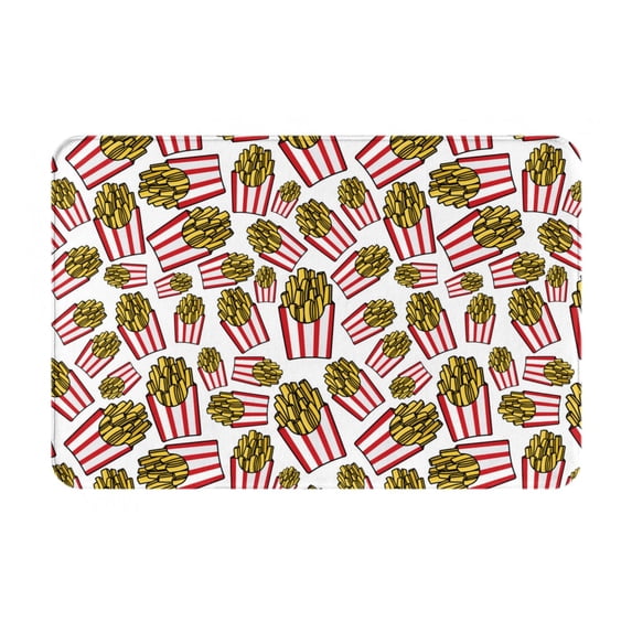 Non Slip Door Mat, Cute Fries Line Fast Drying Bath Tub Mats, Absorbent Bathroom Rugs Entrance Welcome Mat, Bath MatS for Tub, Floor, Home, Kitchen, Hotel,16x24in