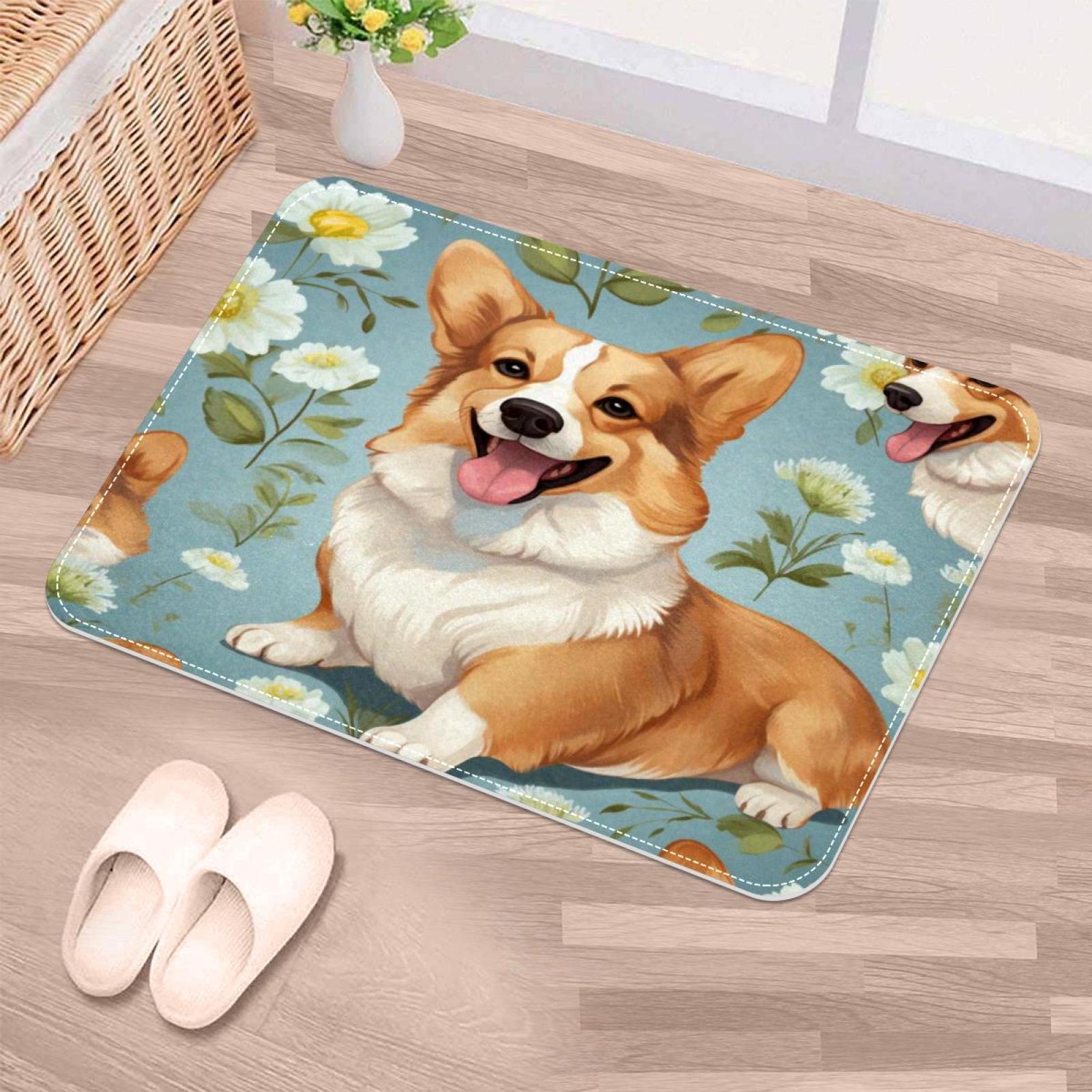 NonSlip Door Mat Floral Soft Machine Washable Doormats, Dirt