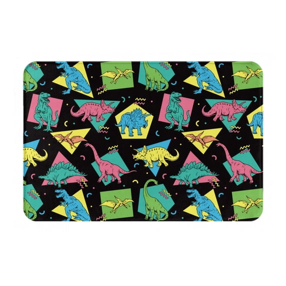 Non Slip Door Mat, Geometric Dinosaur Fast Drying Bath Tub Mats, Absorbent Bathroom Rugs Entrance Welcome Mat, Bath MatS for Tub, Floor, Home, Kitchen, Hotel,16x24in