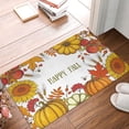 thumbnail image 1 of Non Slip Door Mat, Happy Fall Pumpkin Autumn Sunflower Fast Drying Bath Tub Mats, Absorbent Bathroom Rugs Entrance Welcome Mat, Bath MatS for Tub, Floor, Home, Kitchen, Hotel,16x24in, 1 of 7
