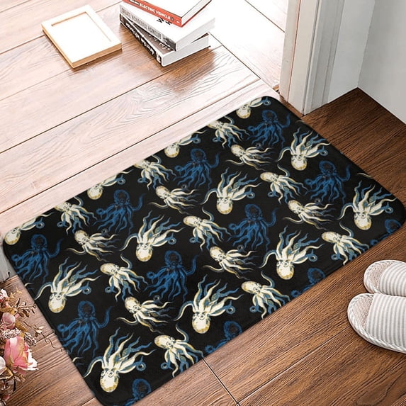 Non Slip Door Mat, Octopus 1 Fast Drying Bath Tub Mats, Absorbent Bathroom Rugs Entrance Welcome Mat, Bath MatS for Tub, Floor, Home, Kitchen, Hotel,16x24in