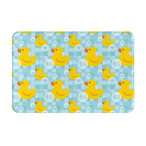 Non Slip Door Mat, Plaid Cartoon Cute Duck Bubble Fast Drying Bath Tub Mats, Absorbent Bathroom Rugs Entrance Welcome Mat, Bath MatS for Tub, Floor, Home, Kitchen, Hotel,16x24in
