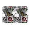 thumbnail image 1 of Non Slip Door Mat, Skulls Roses Fast Drying Bath Tub Mats, Absorbent Bathroom Rugs Entrance Welcome Mat, Bath MatS for Tub, Floor, Home, Kitchen, Hotel,16x24in, 1 of 6