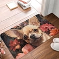 thumbnail image 1 of Non Slip Door Mat, Vintage Red Flower Chihuahua Fast Drying Bath Tub Mats, Absorbent Bathroom Rugs Entrance Welcome Mat, Bath MatS for Tub, Floor, Home, Kitchen, Hotel,16x24in, 1 of 7