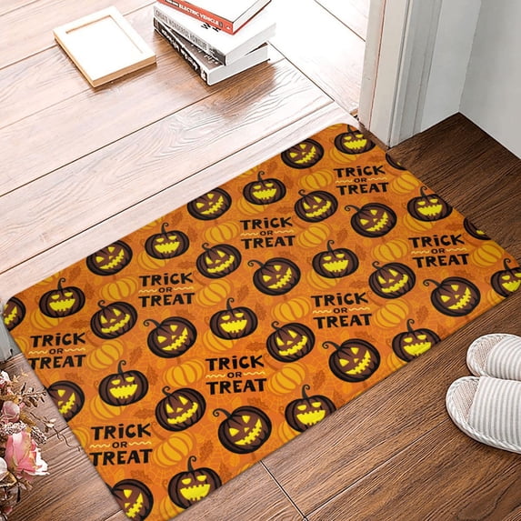 Non Slip Door Mat, pumpkins halloween funny Fast Drying Bath Tub Mats, Absorbent Bathroom Rugs Entrance Welcome Mat, Bath MatS for Tub, Floor, Home, Kitchen, Hotel,16x24in