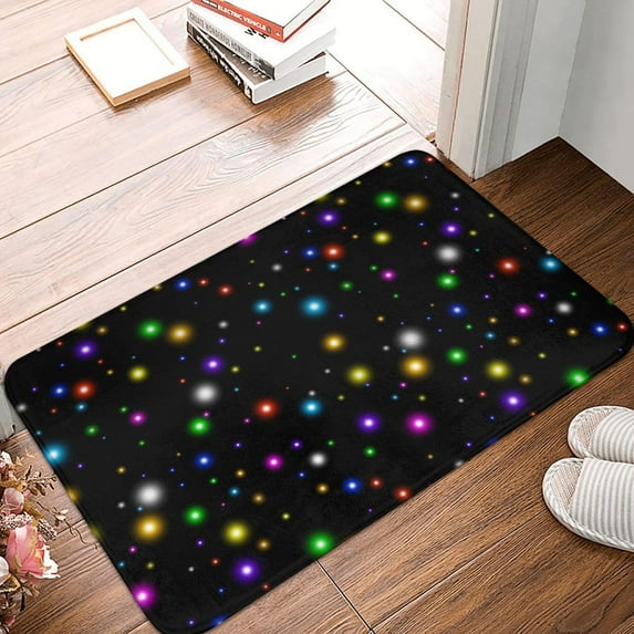 Non Slip Door Mat, sparks abstract shiny sky black Fast Drying Bath Tub Mats, Absorbent Bathroom Rugs Entrance Welcome Mat, Bath MatS for Tub, Floor, Home, Kitchen, Hotel,16x24in