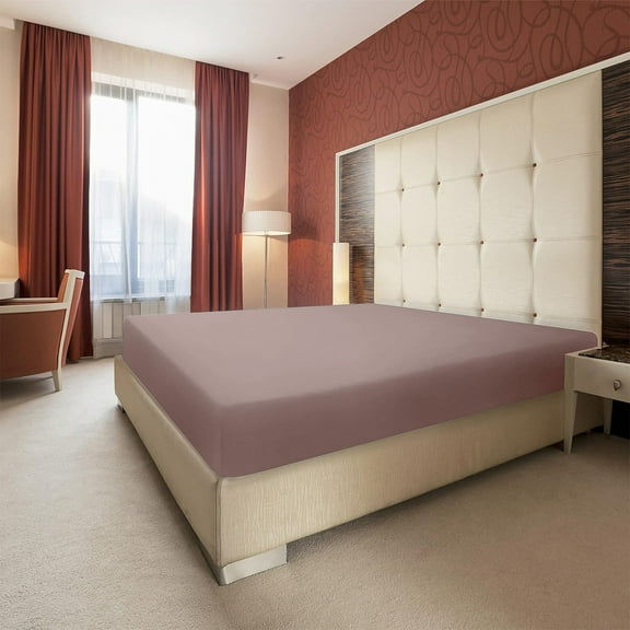 Non-Slip Double Bed Fitted Sheet | 138x190x30cm (54.3x74.8x11.8in) | Elastic All-Inclusive Mattress Cover | Soft Polyester Fabric | Fits Up to 15" Deep