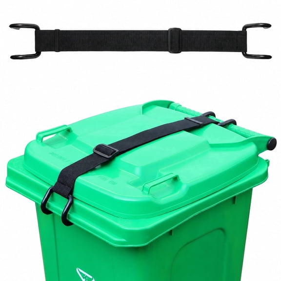 Non-Slip Double Claw Trash Can Lid Lock, Adjustable Animal-Proof & Windproof Garbage Can Lock, Universal Fit for Most Outdoor Bins (2 Pack)