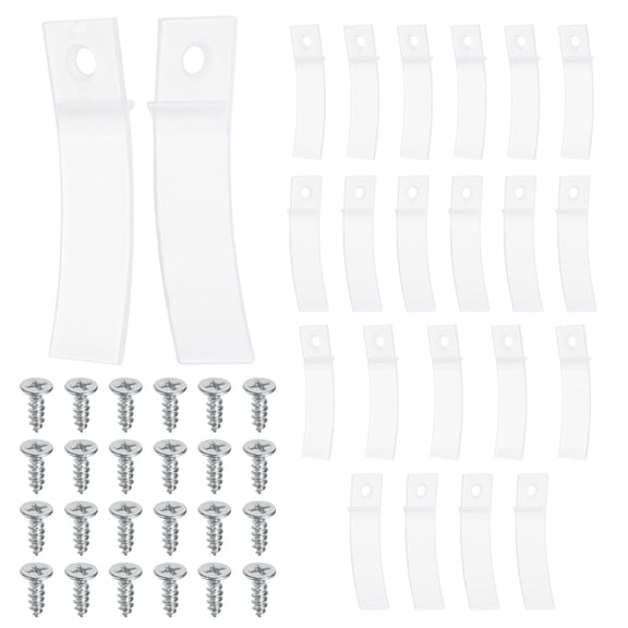 Non Slip Drawer Stops, 24 Pack Clear Plastic Drawer Stoppers with Screws, 2.36" Long