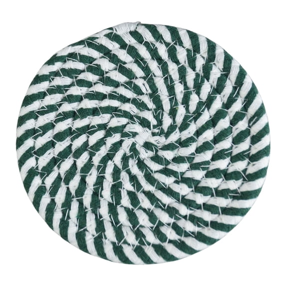 Non-Slip Drink Coasters, Non-Woven Fabric Drink Coasters, Absorbent Handmade Woven Coaster for Water Condensation, Heat-Proof Fabric Coaster for Coffee Cups to Decorate Table and Desk,blackish green