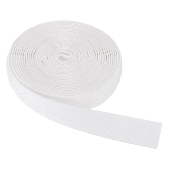 Non-Slip Elastic Band,1 Inch x 6 Yards White Polyester Silicone Stretch Band