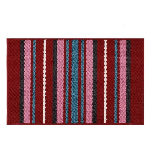 Non-Slip Entrance Doormat Welcome Door Mat Entryway Rug Outdoor Indoor Floor Mats Dirt Debris Mud Trapper Carpet for Patio Porch Garage Home Decor 18x30 (Striped Red)