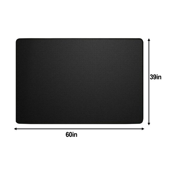 Non Slip Fireproof Floor Mat for Stove Protection Waterproof Black 39x60