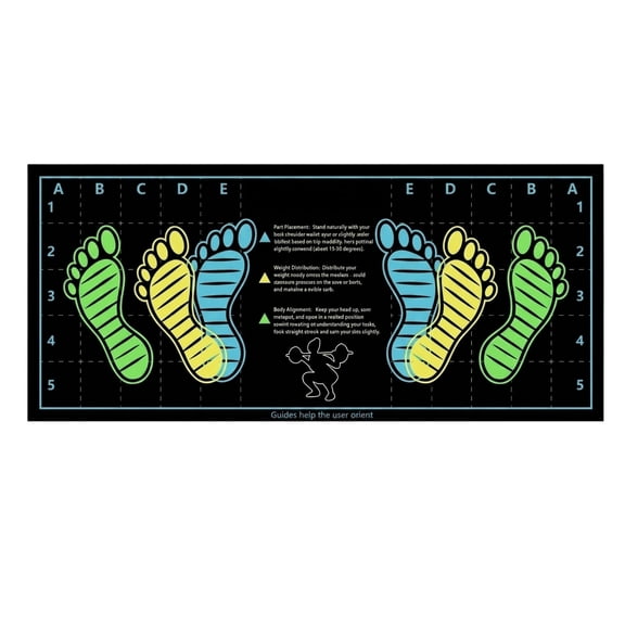Non Slip Fitness Mat for Home Exercise Training Crystal Velvet Material with Printed Foot Position Guide for Squats and Push Ups Suitable for Men and Women Workout and Physical Training