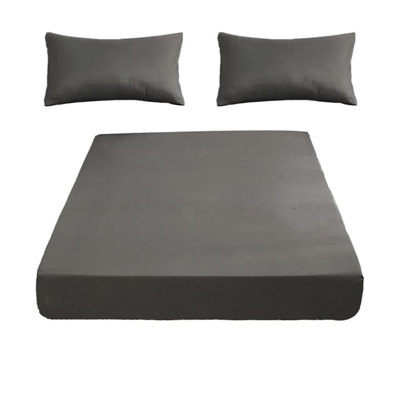 Non-Slip Fitted Sheet, Soft Fiber Bed Cover, Stays in Place for Ultimate Comfort, Versatile Use for Mattresses and Couches, Ideal for Pets and Active Sleepers, Gray