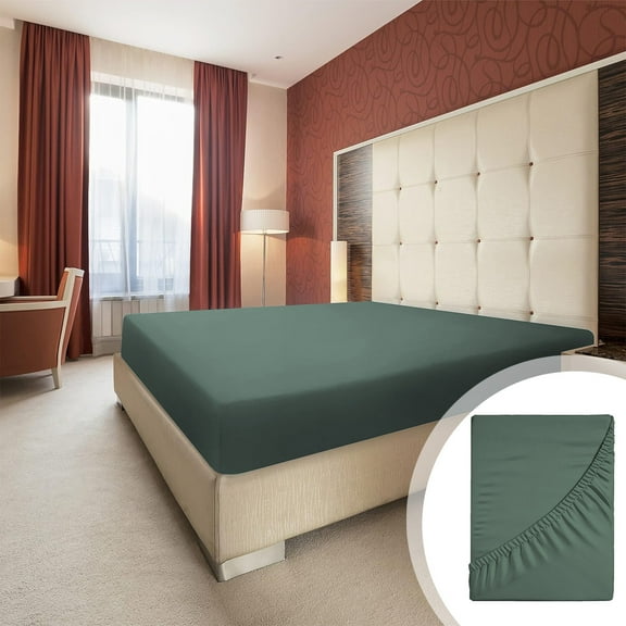 Non-Slip Fitted Sheet for Double Bed | Deep Pocket Mattress Protector Cover | 200x150 cm | Stretchy Soft Jersey Knit Fabric | 1 Piece