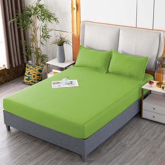 Non-Slip Fitted Sheet for Double Bed | Stretch Knit Fabric, 15" Deep Pocket | 200x140cm Mattress Cover | 1 Piece