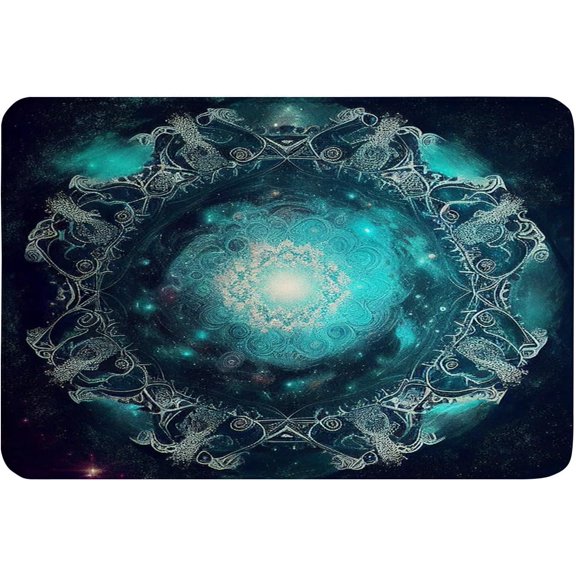 Non-Slip Flannel Soft Doormat Floor Entryways Outdoor Indoor Front Door Mat,Colorful Mandala Pattern Bath Mat,16x24in