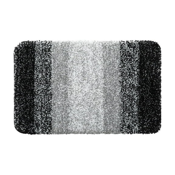 Non-Slip Flocking Bath Rug | Super Absorbent Microfiber Carpet | 50x80cm (15.7x31.4in) | Gray/Blue/Khaki/Navy | Machine Washable | Bathroom Kitchen Living Room Mats