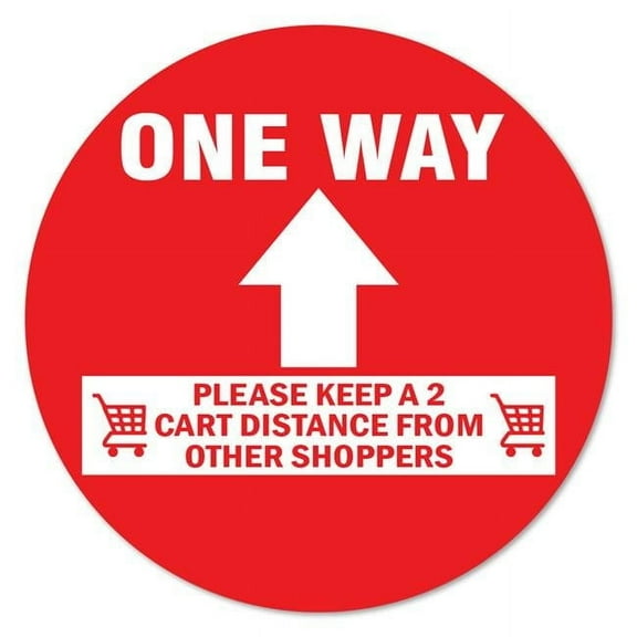 Non-Slip Floor Graphic Coronavirus Vinyl Decal - One Way Arrow 2 Cart Distance
