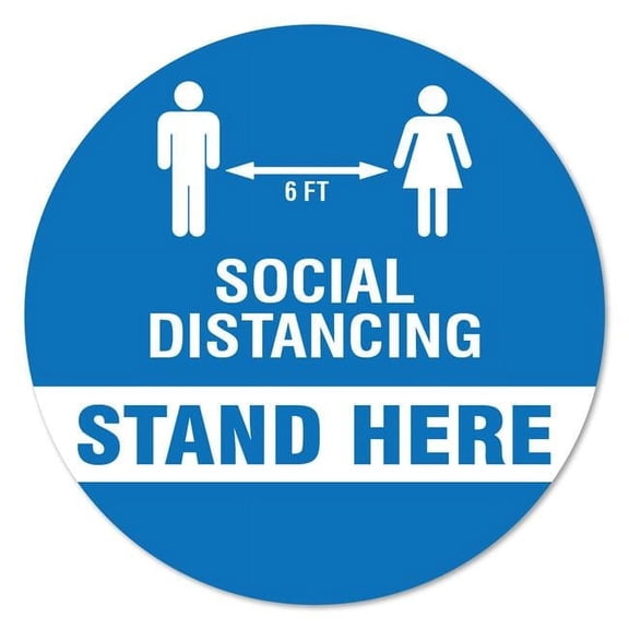 Non-Slip Floor Graphic Coronavirus Vinyl Decal - Stand Here Social Distancing