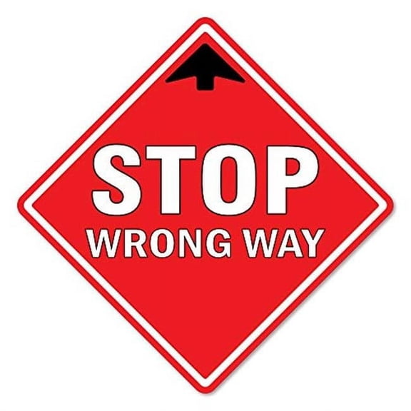Non-Slip Floor Graphic Coronavirus Vinyl Decal - Stop Wrong Way - Pack of 6