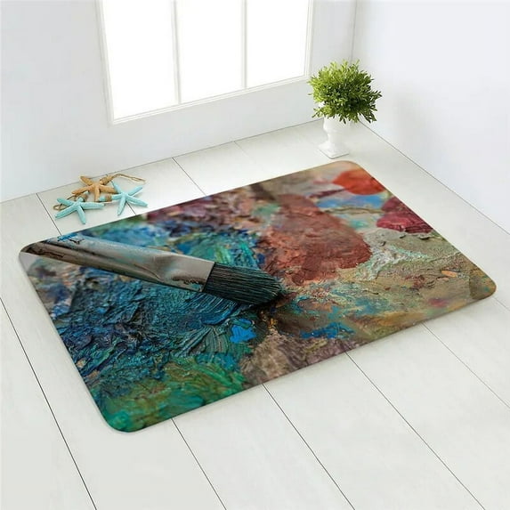 Non-Slip Floor Mat Laundry Room Mat Entrance Doormat Colorful Pencil Bath Mat Carpet Laundry Room Decor Balcony Rug