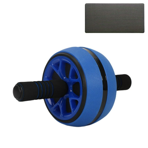 Non-Slip Foam Handle Wheel Roller for Core Strengthening and Abdominal Workouts at Home - Blue