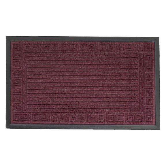 Non-Slip Front Door Mat Heavy Duty Welcome Doormat Indoor Outdoor Entryway Rubber Rug Low Profile Entry Mats for Patio Entrance Doorstep Garage High Traffic Area Shoes Scraper (Red)