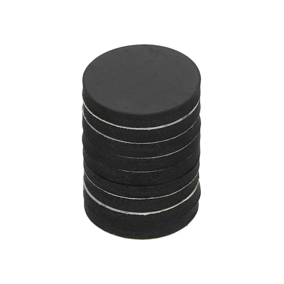 Uxcell 16Pcs 25mmx3mm Round Rubber Solid Discs Washers Self Adhesive Black
